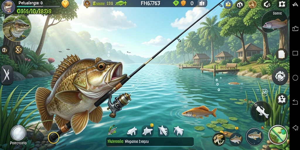 Tampilan gameplay FH6767 dengan aksi memancing seru.