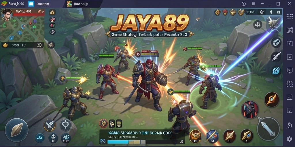 Tangkapan layar gameplay JAYA89 yang menampilkan pertarungan strategis antar pemain.