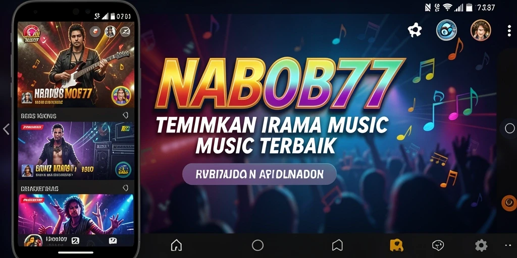 Tangkapan layar utama game NABOB77 menampilkan pengguna menikmati fitur musik.