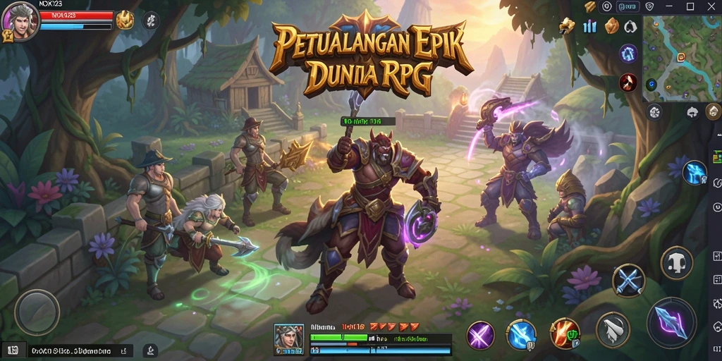 Tampilan gameplay RPG NOX123 yang mendebarkan dan mengasyikkan.