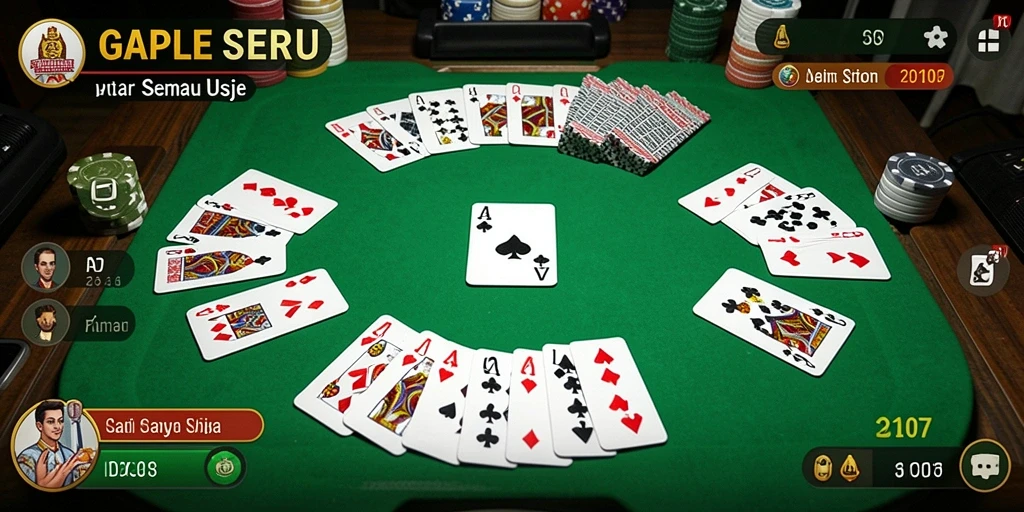 Tampilan screenshot <strong>SD107</strong> menunjukkan keseruan gameplay Gaple yang interaktif.