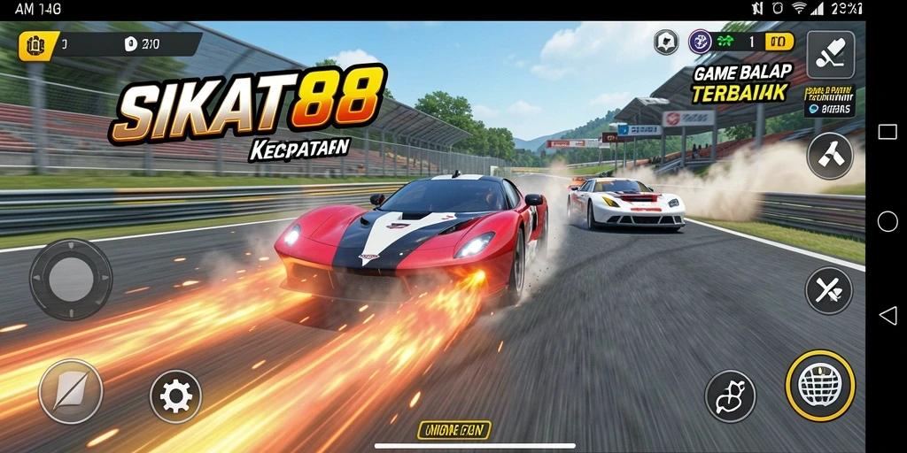 Tampilan gameplay balap SIKAT88 yang penuh aksi dan cepat.