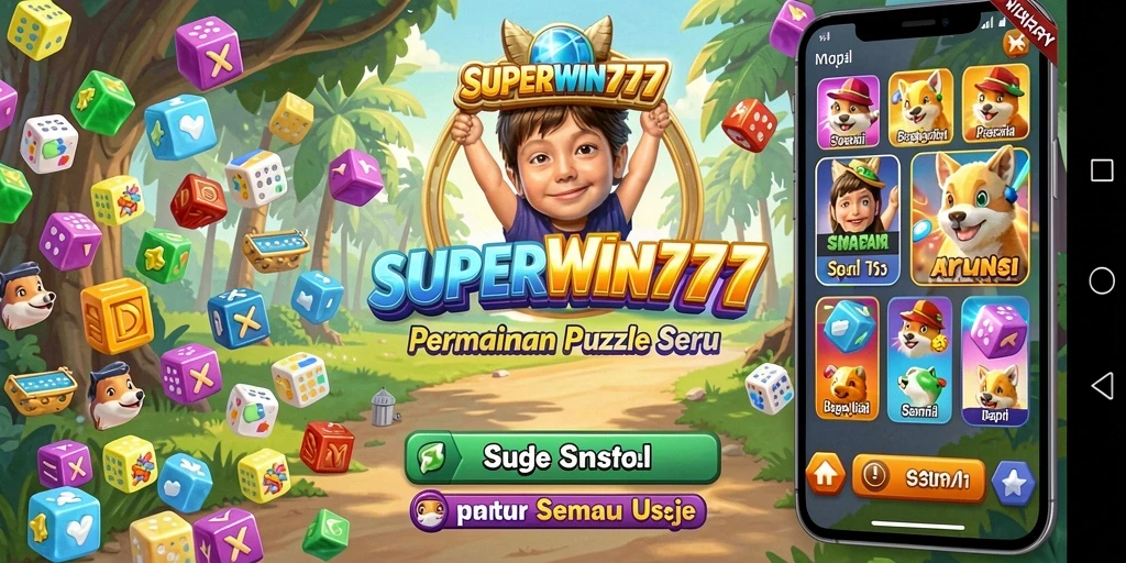 Tampilan gameplay <strong>SUPERWIN777</strong> yang penuh warna dan menarik.