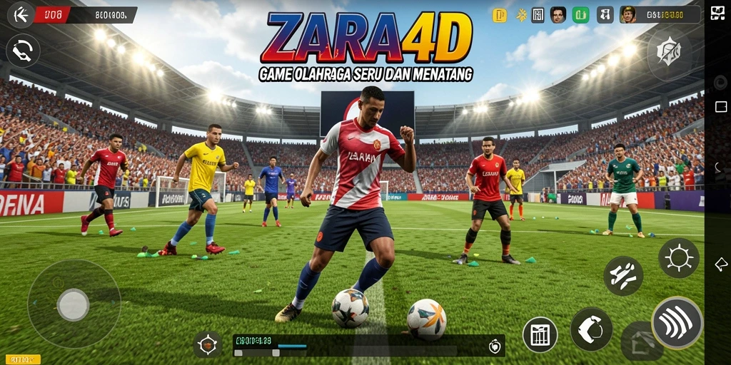Screenshot gameplay ZARA4D yang menampilkan aksi olahraga yang seru.