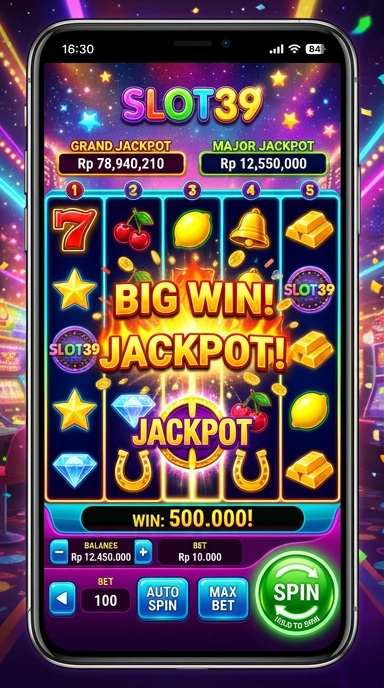 Tampilan antarmuka aplikasi slot39 yang bersih dan modern.